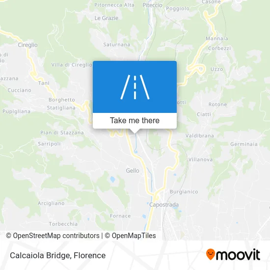Calcaiola Bridge map