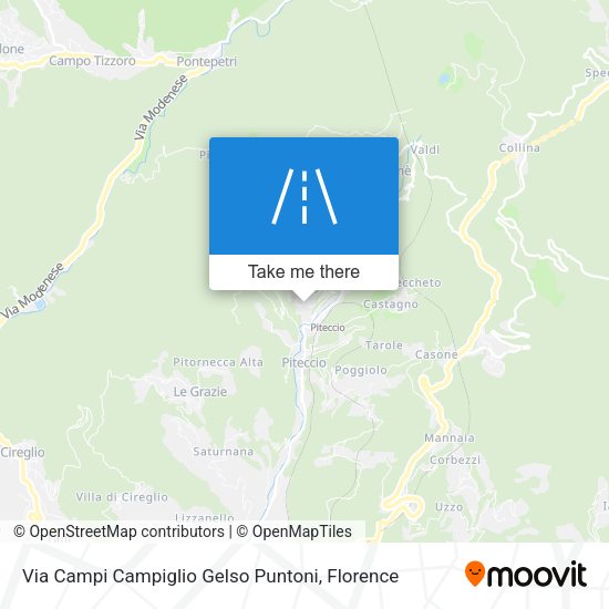 Via Campi Campiglio Gelso Puntoni map