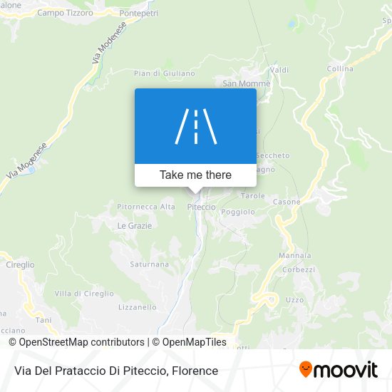 Via Del Prataccio Di Piteccio map