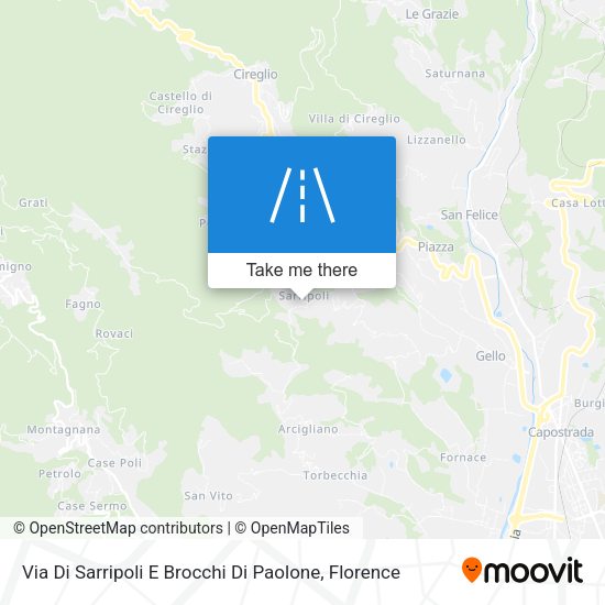 Via Di Sarripoli E Brocchi Di Paolone map