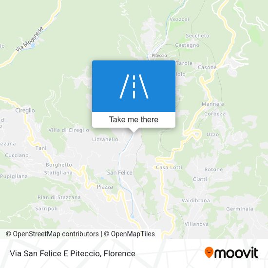 Via San Felice E Piteccio map