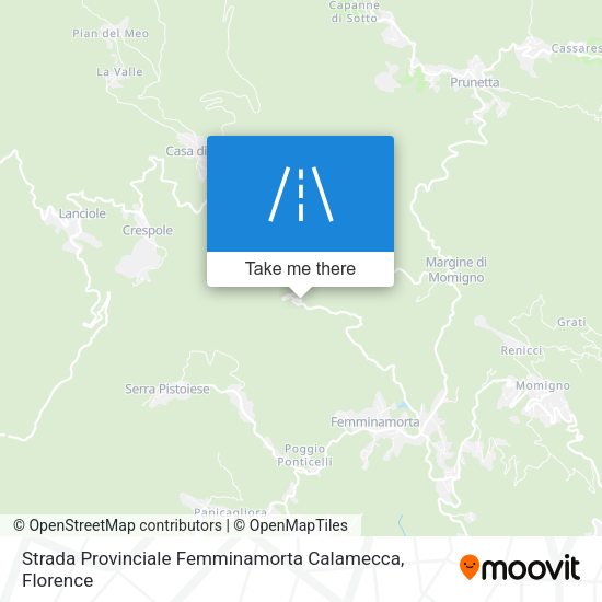 Strada Provinciale Femminamorta Calamecca map