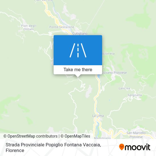 Strada Provinciale Popiglio Fontana Vaccaia map