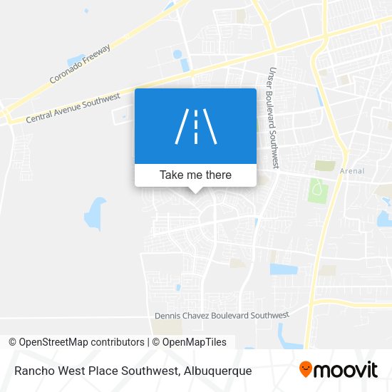 Mapa de Rancho West Place Southwest