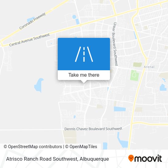 Atrisco Ranch Road Southwest map