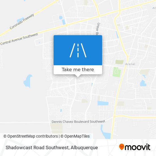 Shadowcast Road Southwest map