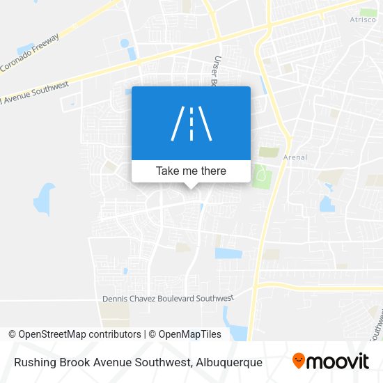 Rushing Brook Avenue Southwest map