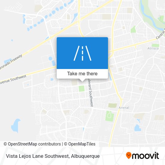 Vista Lejos Lane Southwest map