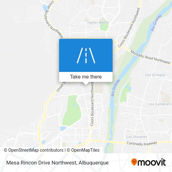 Mesa Rincon Drive Northwest map