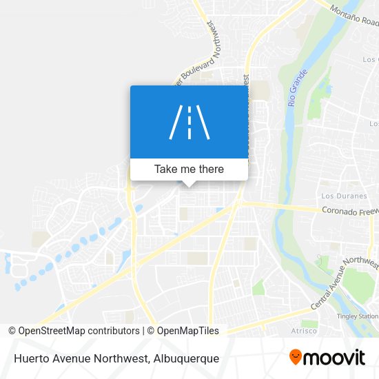 Huerto Avenue Northwest map