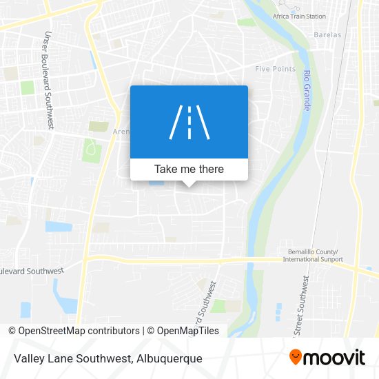 Valley Lane Southwest map