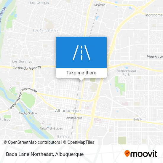 Baca Lane Northeast map