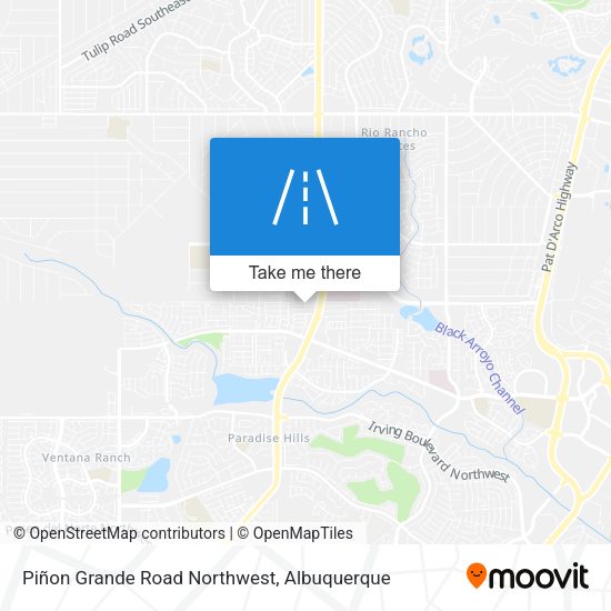 Piñon Grande Road Northwest map