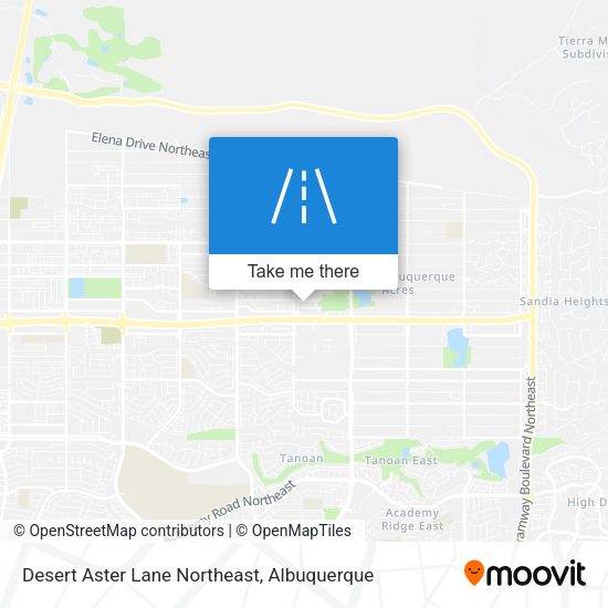 Desert Aster Lane Northeast map