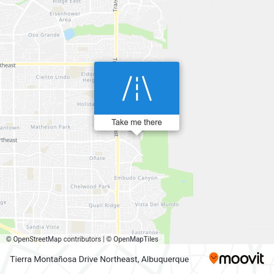 Tierra Montañosa Drive Northeast map