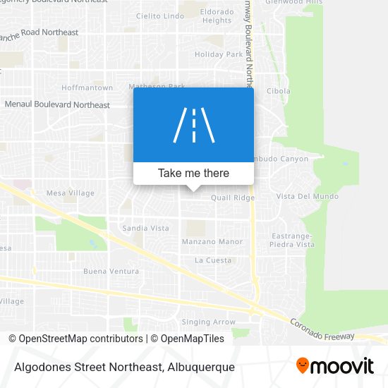 Mapa de Algodones Street Northeast