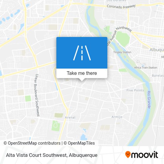 Alta Vista Court Southwest map