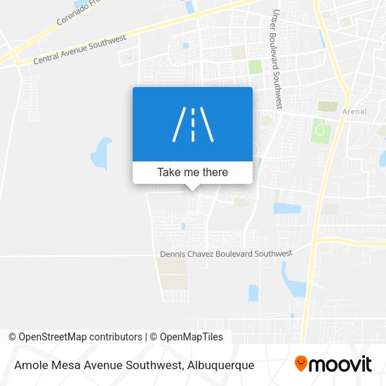 Amole Mesa Avenue Southwest map