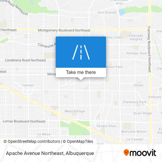 Apache Avenue Northeast map