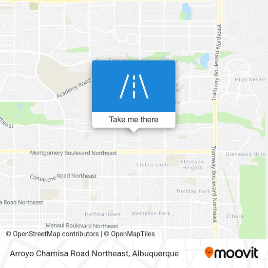 Arroyo Chamisa Road Northeast map
