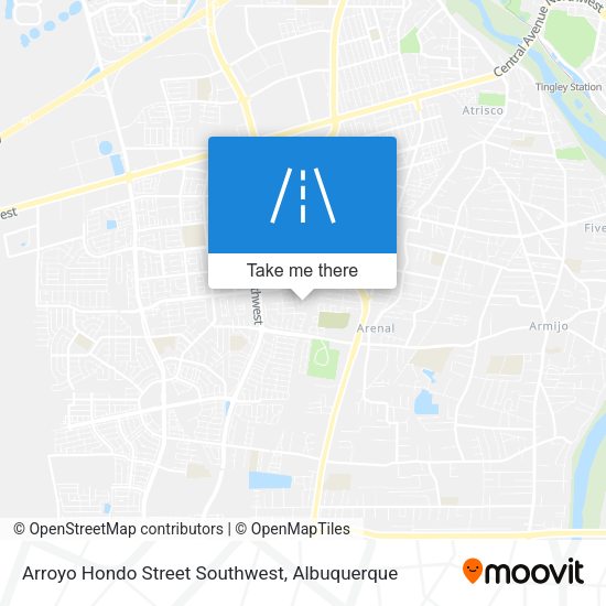 Arroyo Hondo Street Southwest map