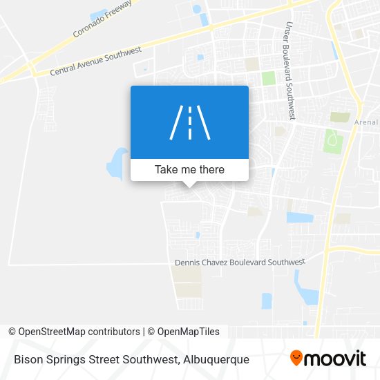 Bison Springs Street Southwest map