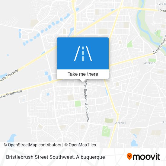Bristlebrush Street Southwest map