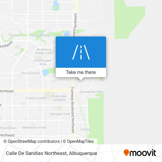 Calle De Sandias Northeast map