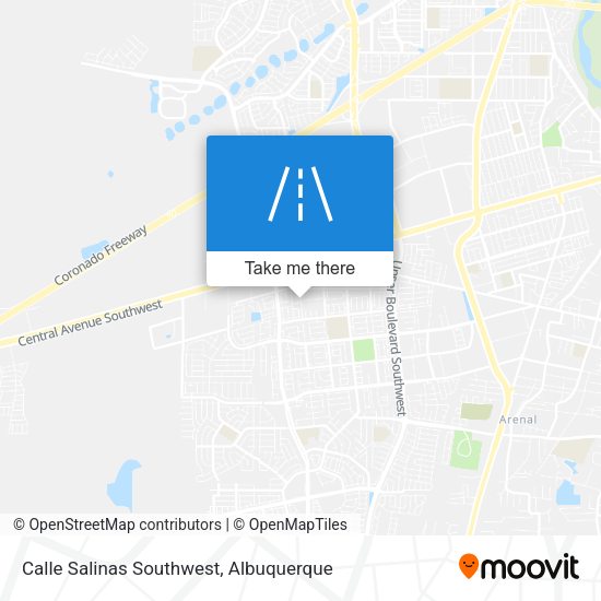 Calle Salinas Southwest map