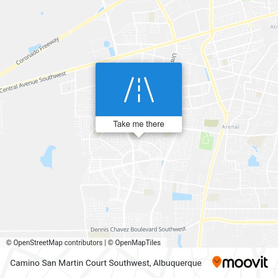 Camino San Martin Court Southwest map