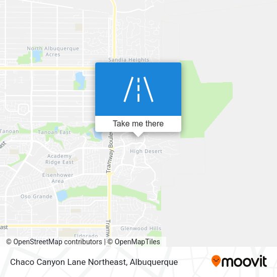 Chaco Canyon Lane Northeast map