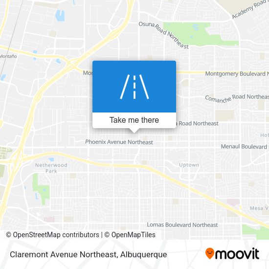 Claremont Avenue Northeast map