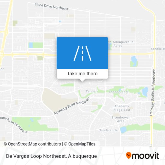 De Vargas Loop Northeast map