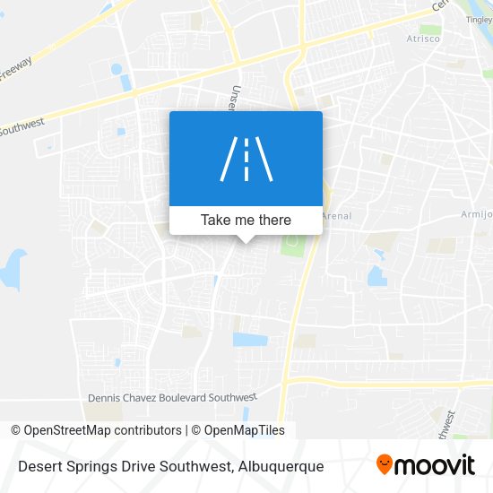 Desert Springs Drive Southwest map