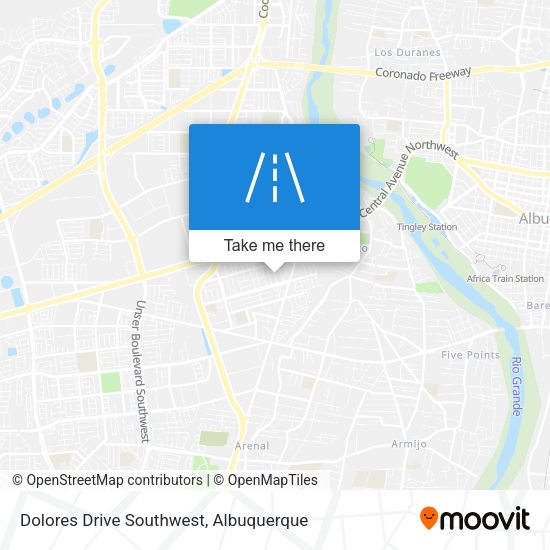 Dolores Drive Southwest map