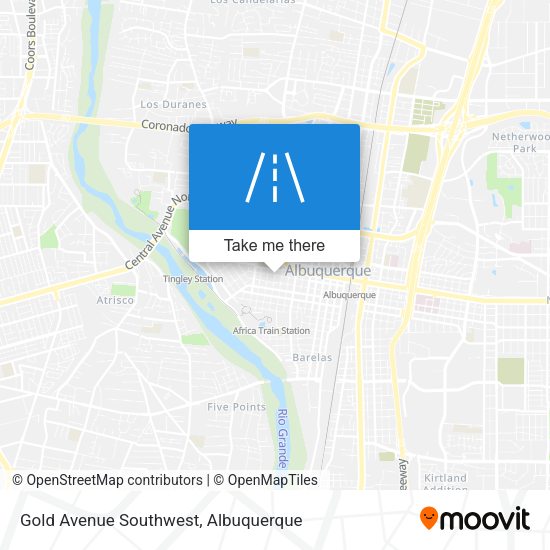 Gold Avenue Southwest map
