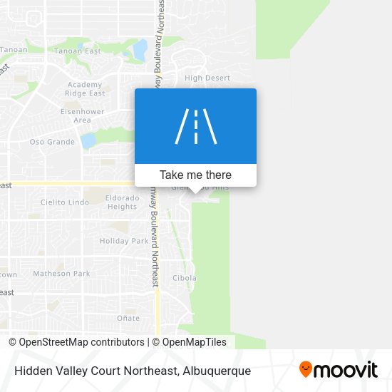 Mapa de Hidden Valley Court Northeast