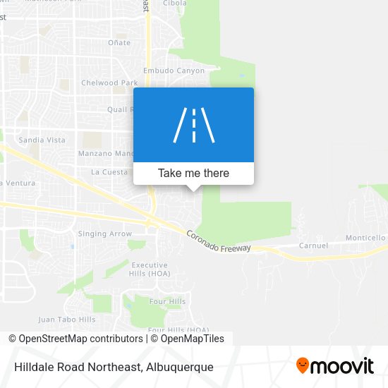 Hilldale Road Northeast map