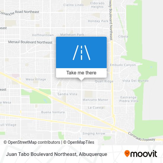 Mapa de Juan Tabo Boulevard Northeast