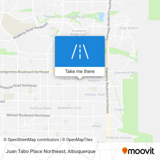 Juan Tabo Place Northeast map