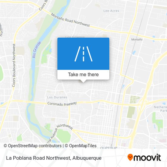 La Poblana Road Northwest map