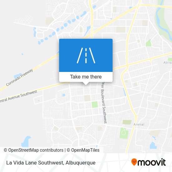 La Vida Lane Southwest map