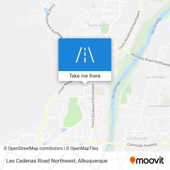 Las Cadenas Road Northwest map