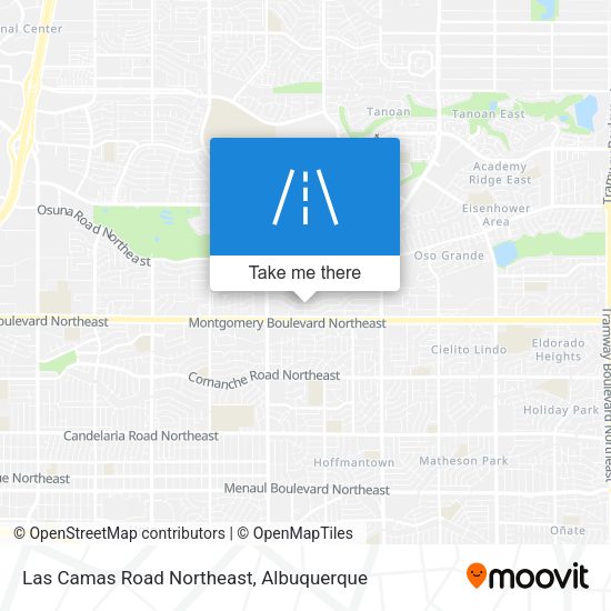 Las Camas Road Northeast map