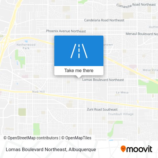 Lomas Boulevard Northeast map