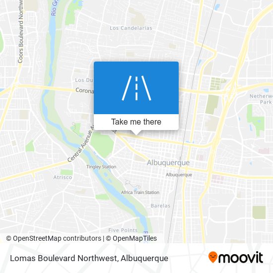 Lomas Boulevard Northwest map