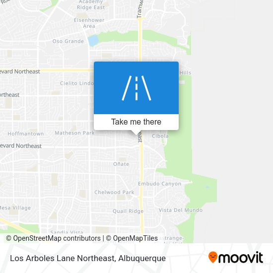 Los Arboles Lane Northeast map