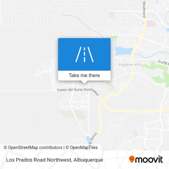 Los Prados Road Northwest map