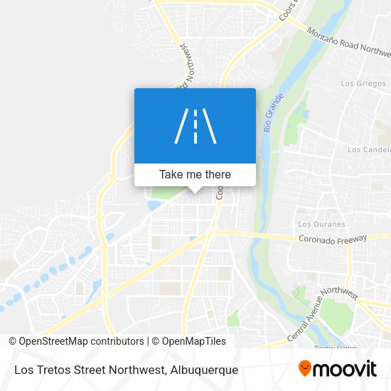 Los Tretos Street Northwest map