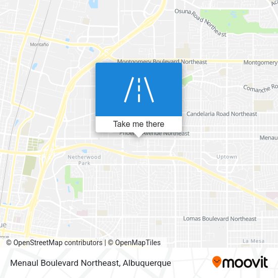 Menaul Boulevard Northeast map